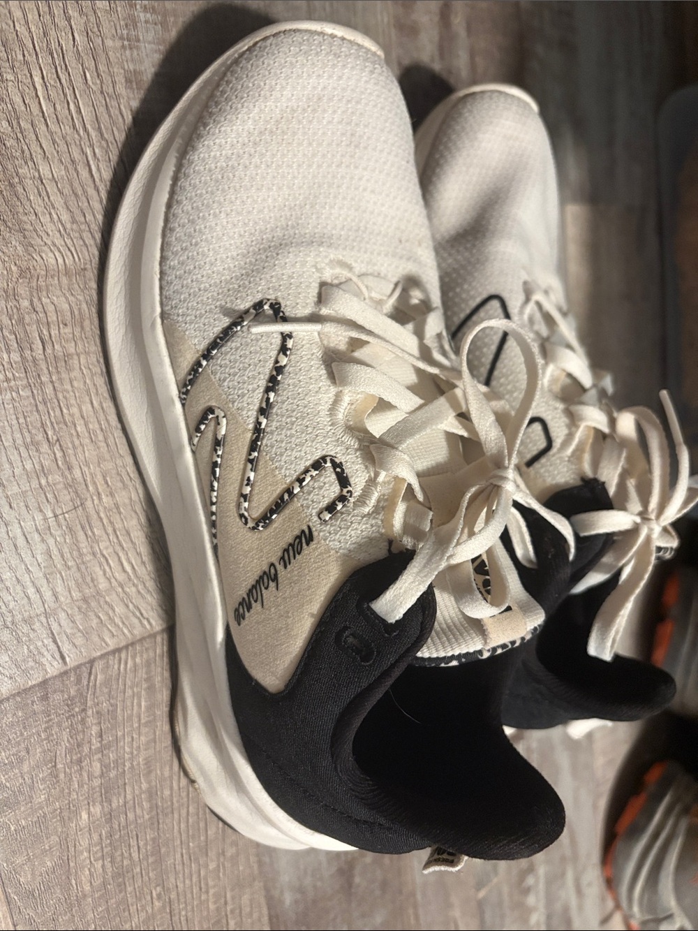 New Balance Kids Cream and Black Athletic Sneakers